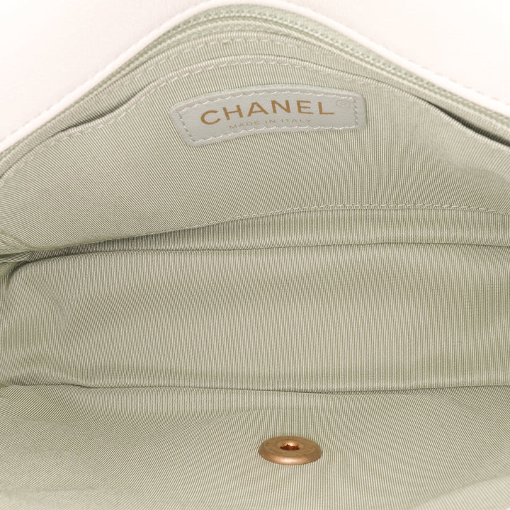 CC Quilted Calfskin Single Flap White - Gaby Paris