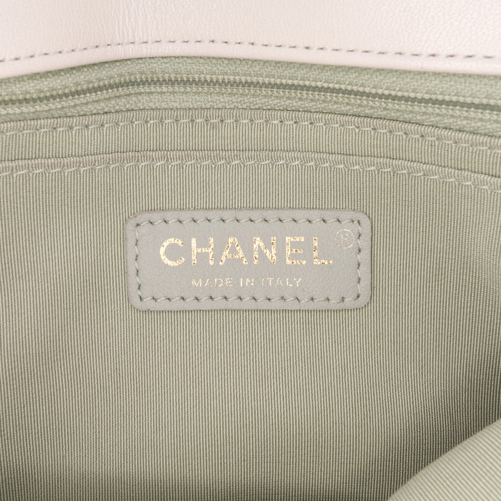 CC Quilted Calfskin Single Flap White - Gaby Paris