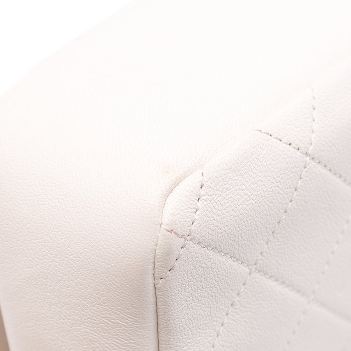 CC Quilted Calfskin Single Flap White - Gaby Paris