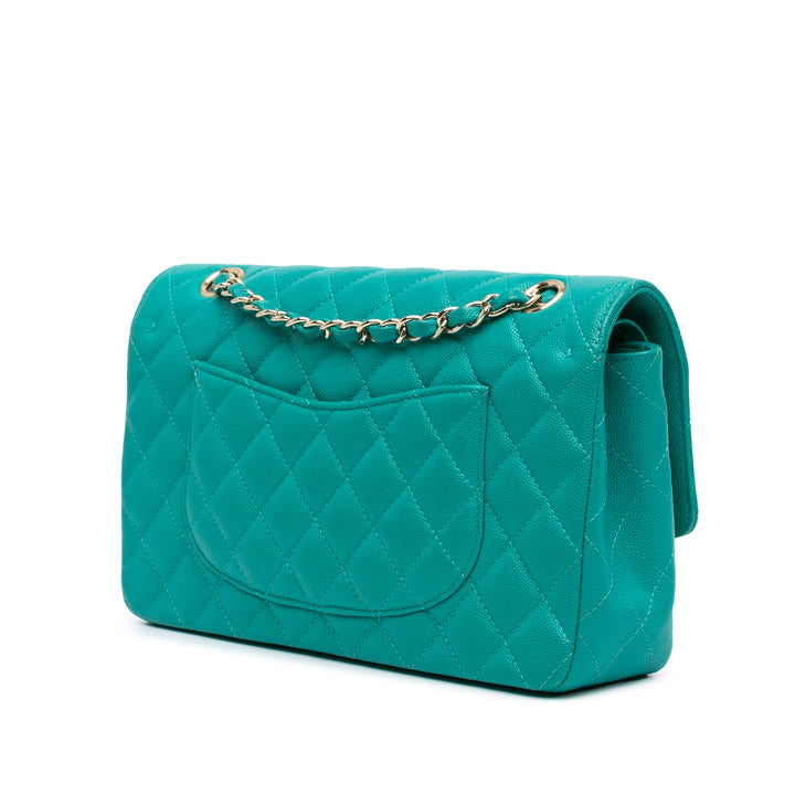 Medium Classic Caviar Double Flap Blue - Gaby Paris