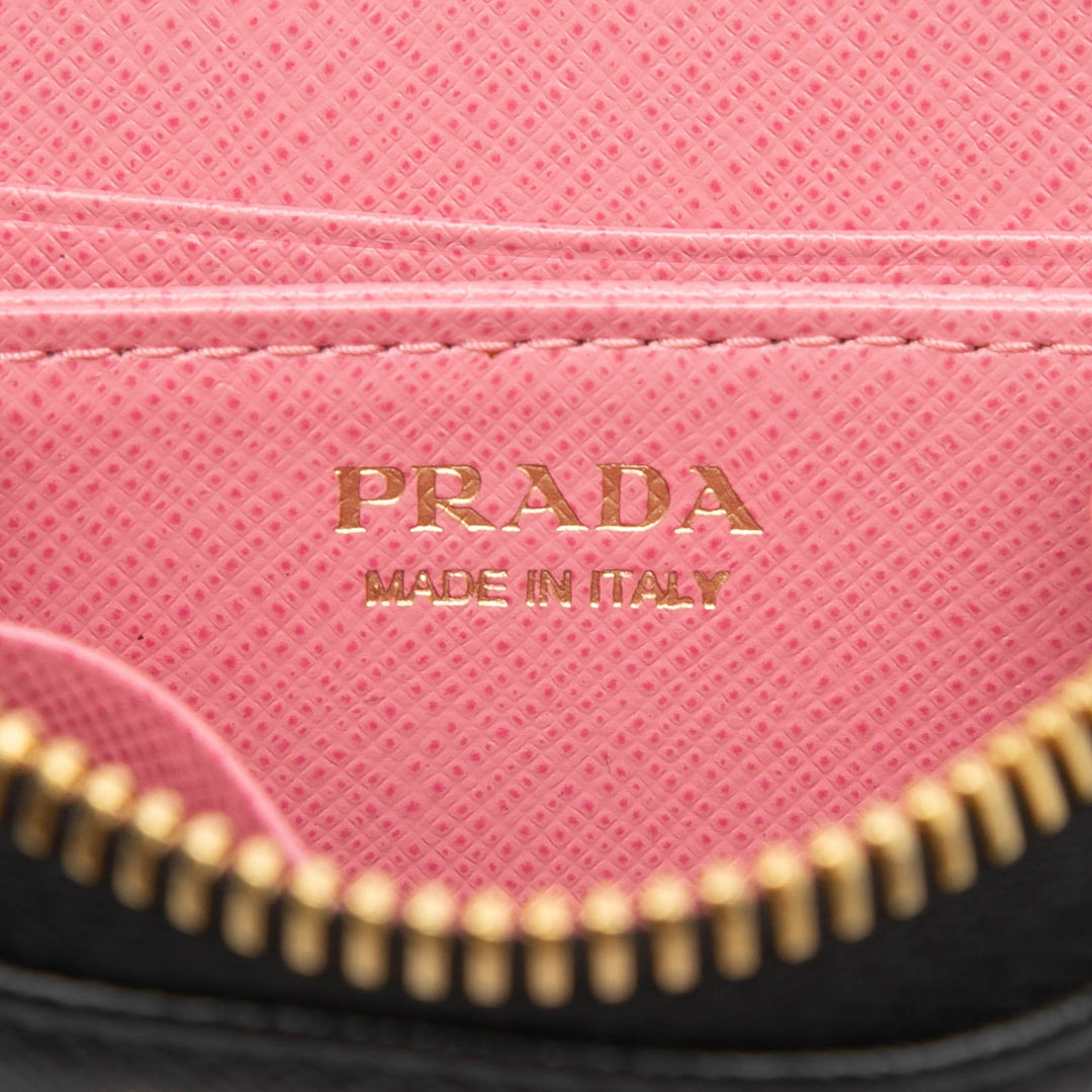 Prada Saffiano Zip Around Coin Pochette