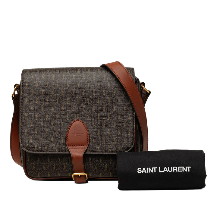 Le Monogramme Buckle Sac Moyen Toile enduite Marron