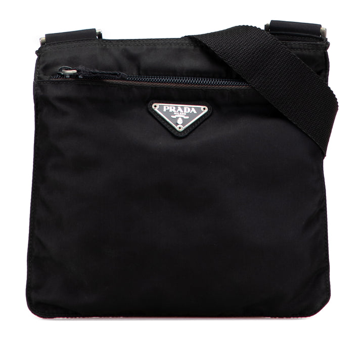 Prada Tessuto Zip Top Sac porté croisé Noir