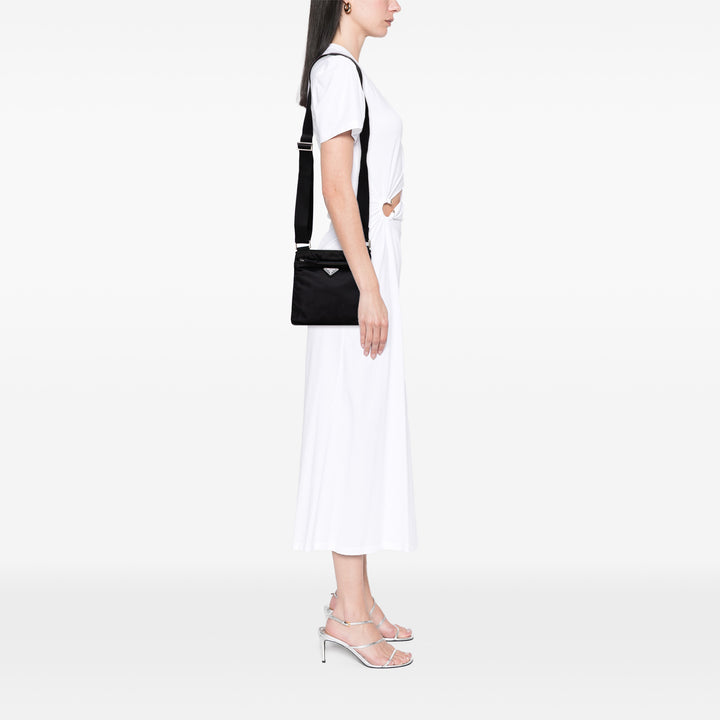 Prada Tessuto Zip Top Sac porté croisé Noir
