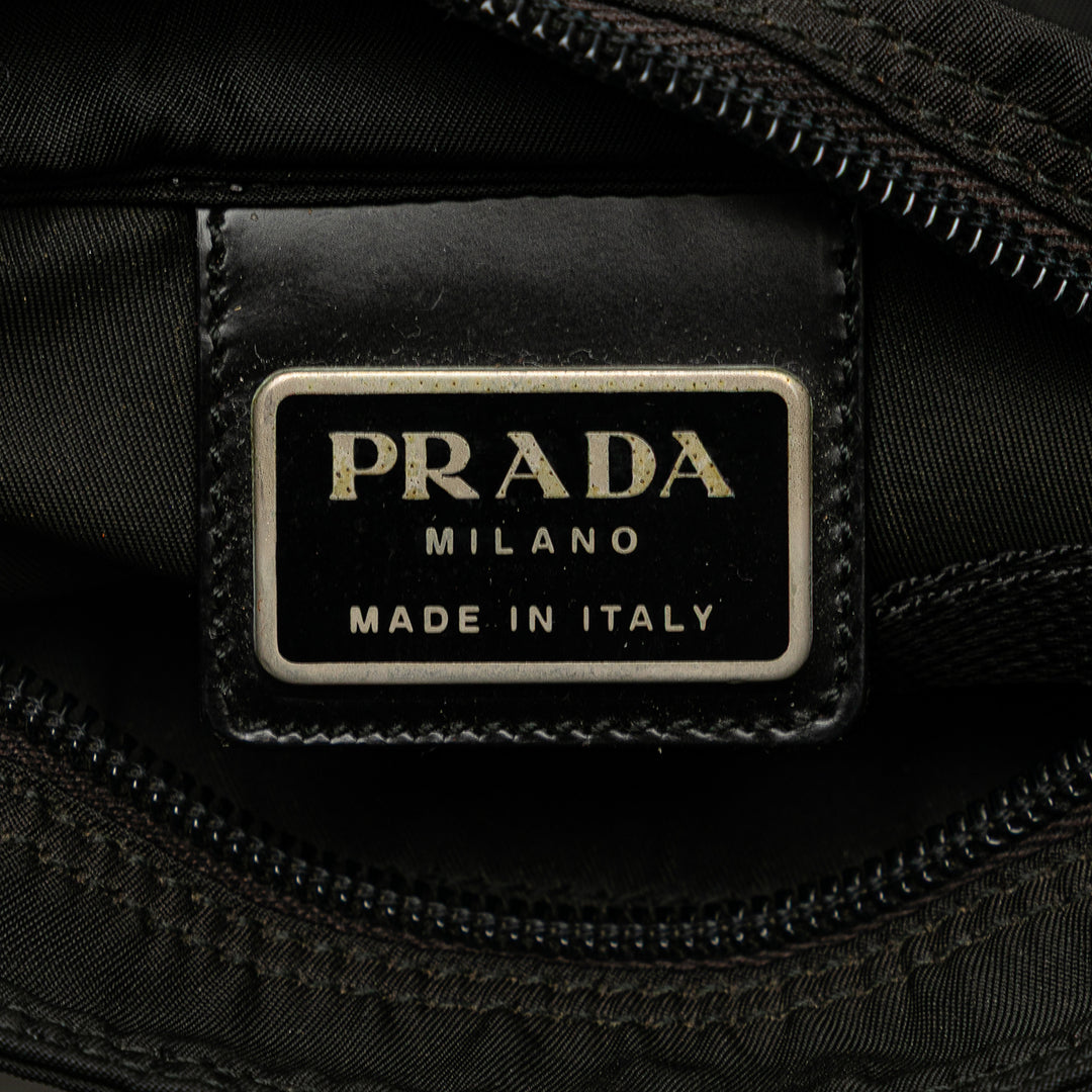 Prada Tessuto Zip Top Sac porté croisé Noir