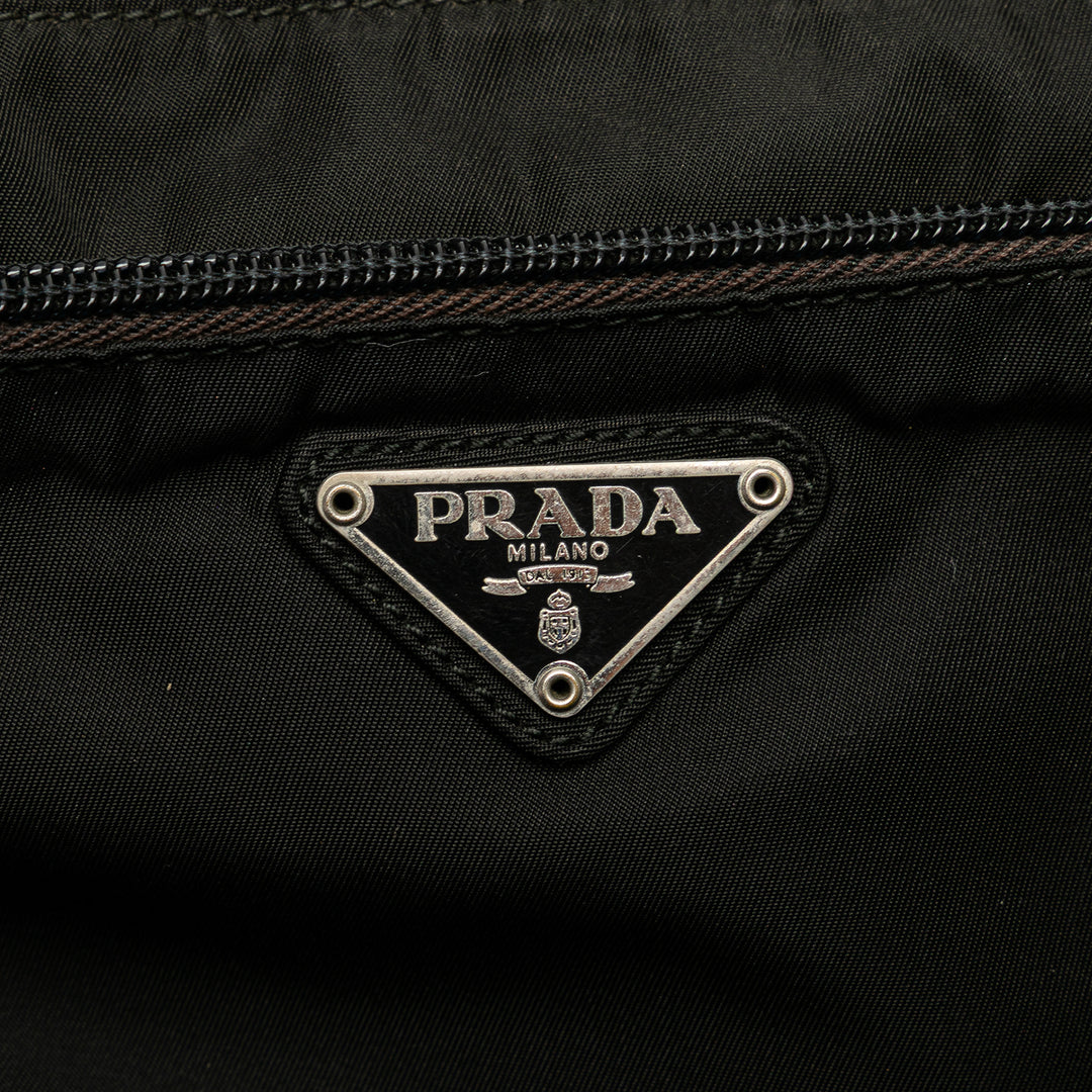 Prada Tessuto Zip Top Sac porté croisé Noir