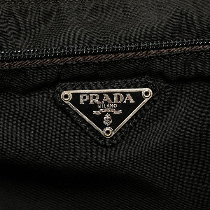 Prada Tessuto Zip Top Sac porté croisé Noir