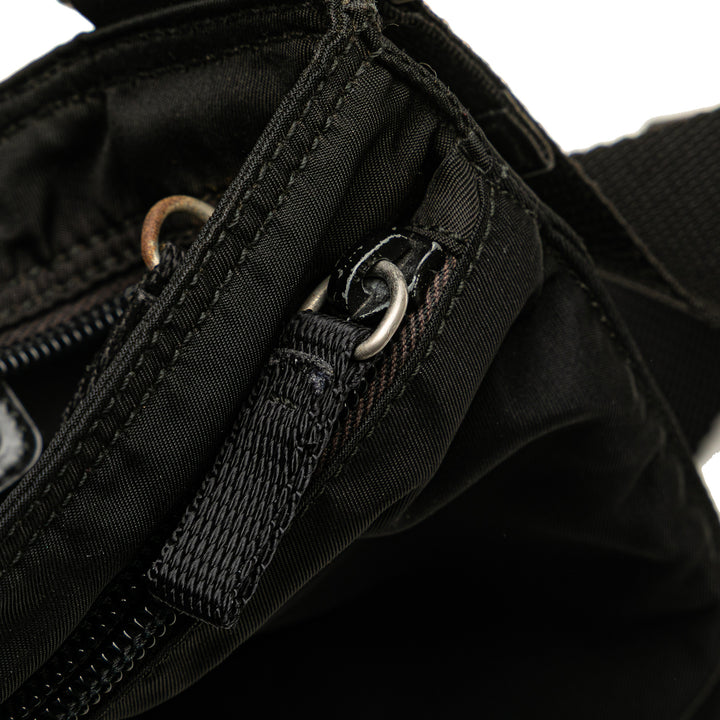 Prada Tessuto Zip Top Sac porté croisé Noir