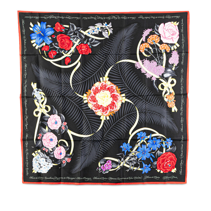 Fleurs de L'Opera Silk Scarf Black - Gaby Paris