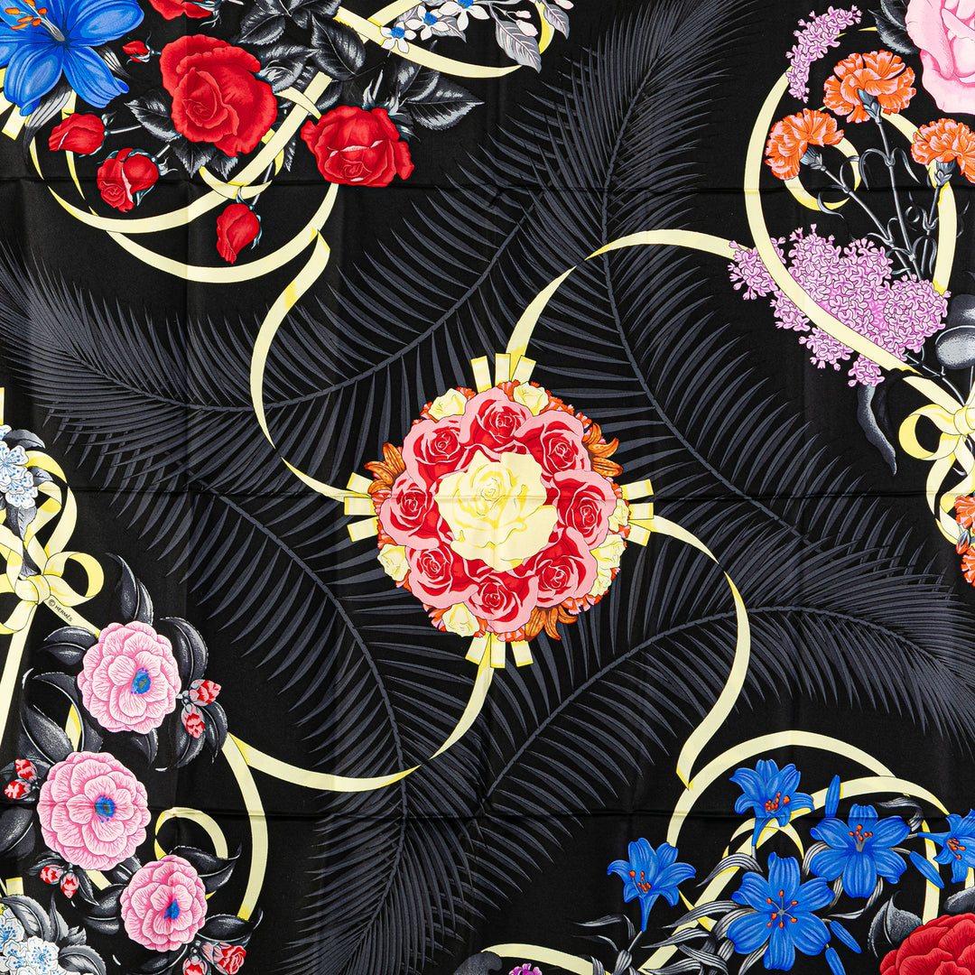 Fleurs de L'Opera Silk Scarf Black - Gaby Paris