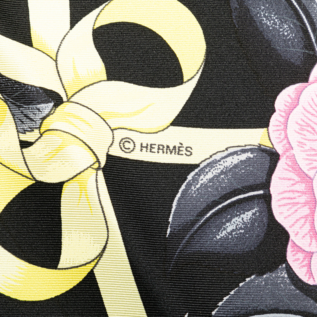 Fleurs de L'Opera Silk Scarf Black - Gaby Paris