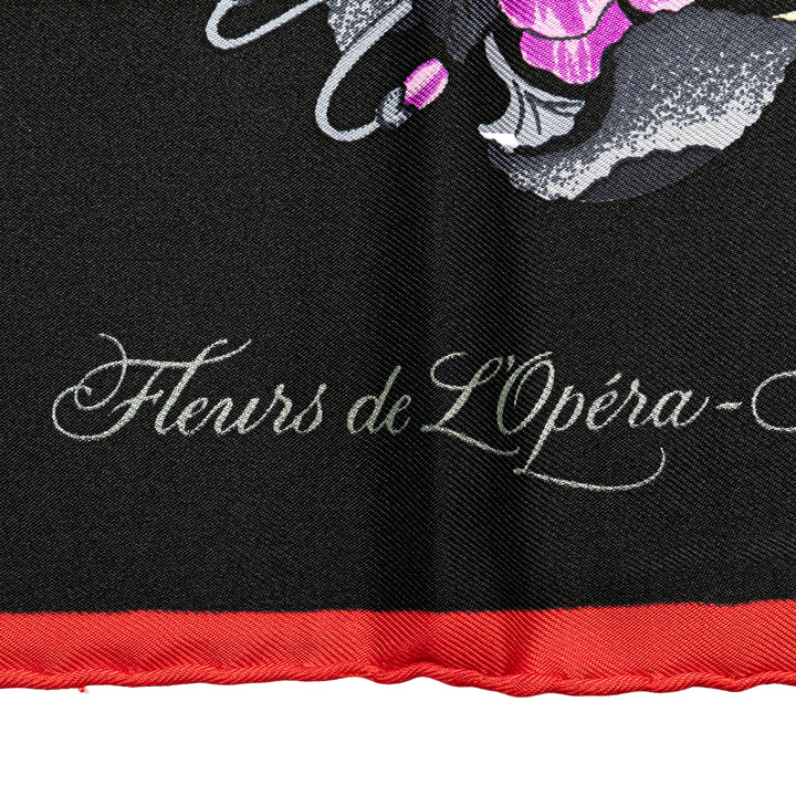 Fleurs de L'Opera Silk Scarf Black - Gaby Paris