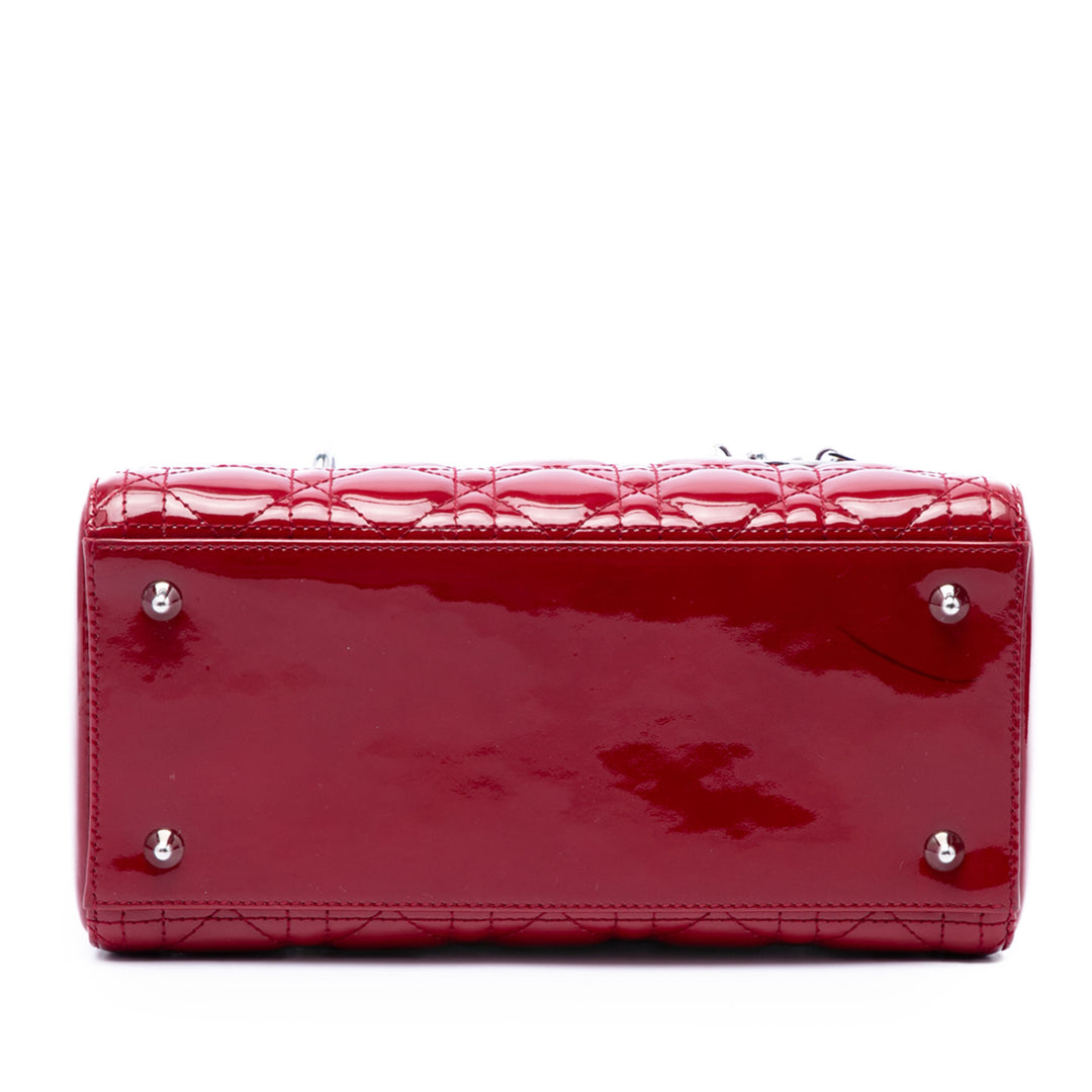 Dior Medium Cuir verni Cannage Lady Dior