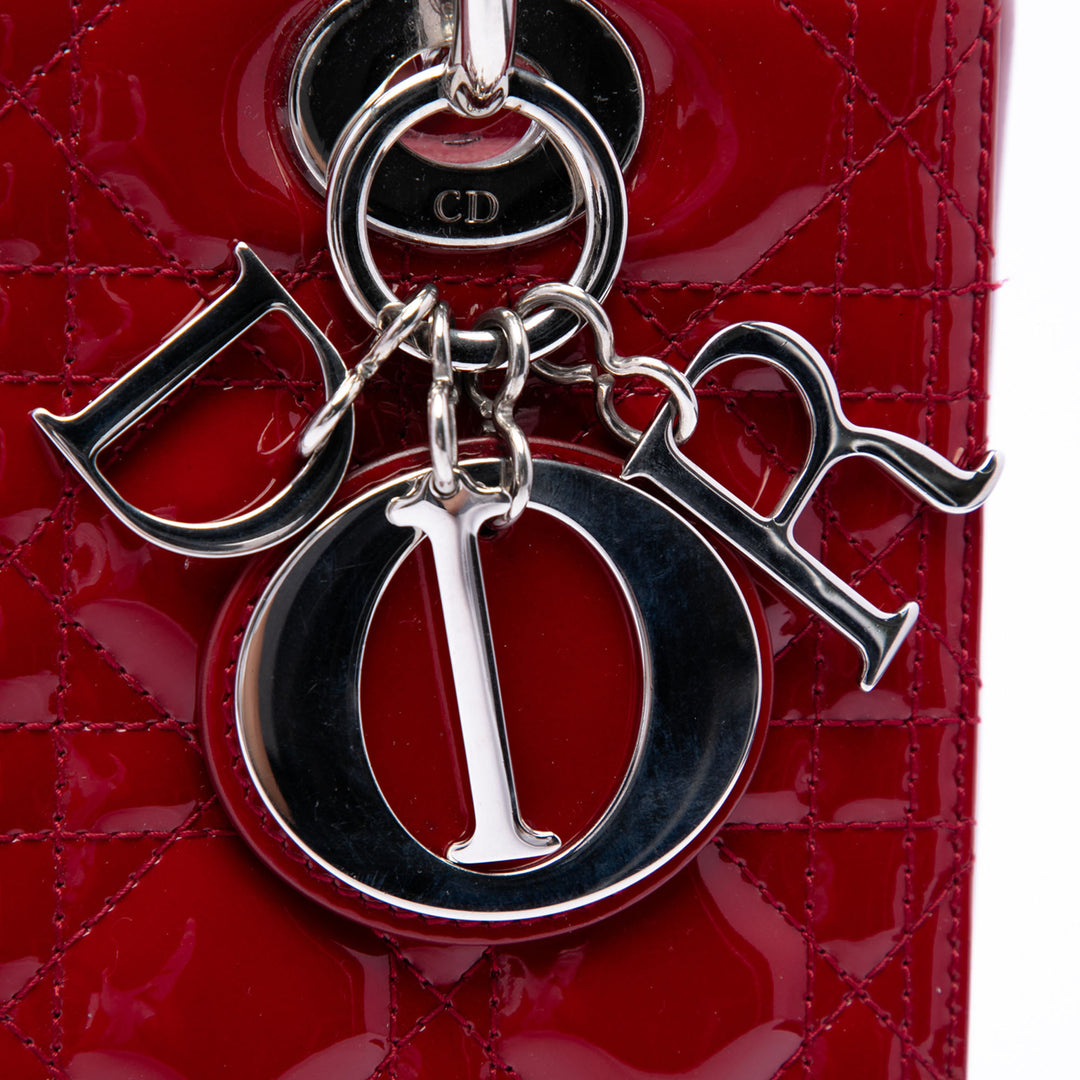Dior Medium Cuir verni Cannage Lady Dior