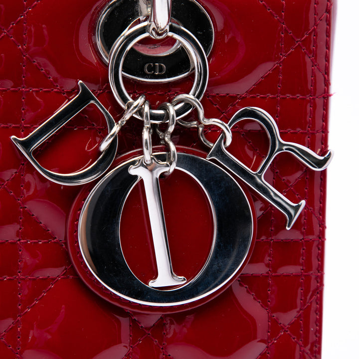 Dior Medium Cuir verni Cannage Lady Dior
