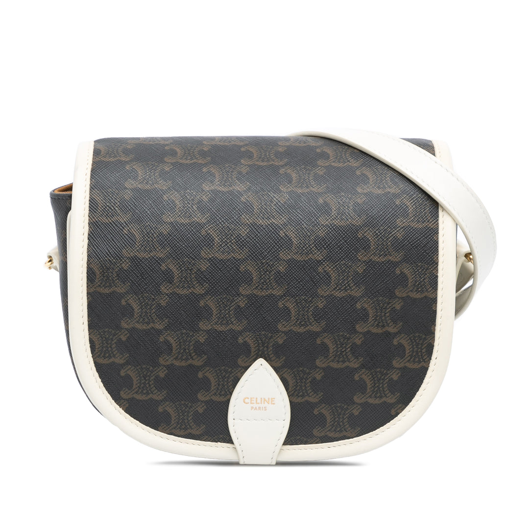 Celine Medium Triomphe Coated Toile Folco Sac porté croisé