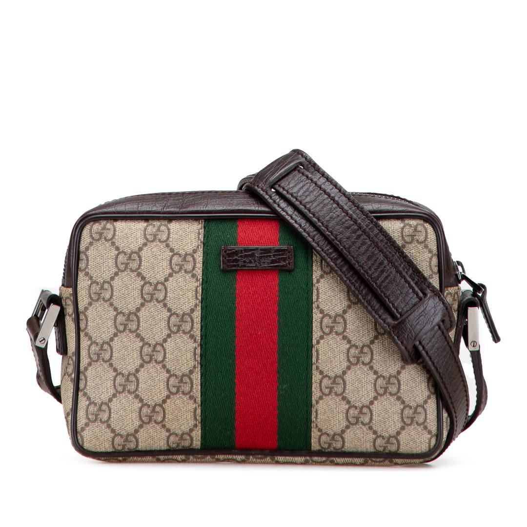 GG Supreme Web Crossbody Brown - Gaby Paris