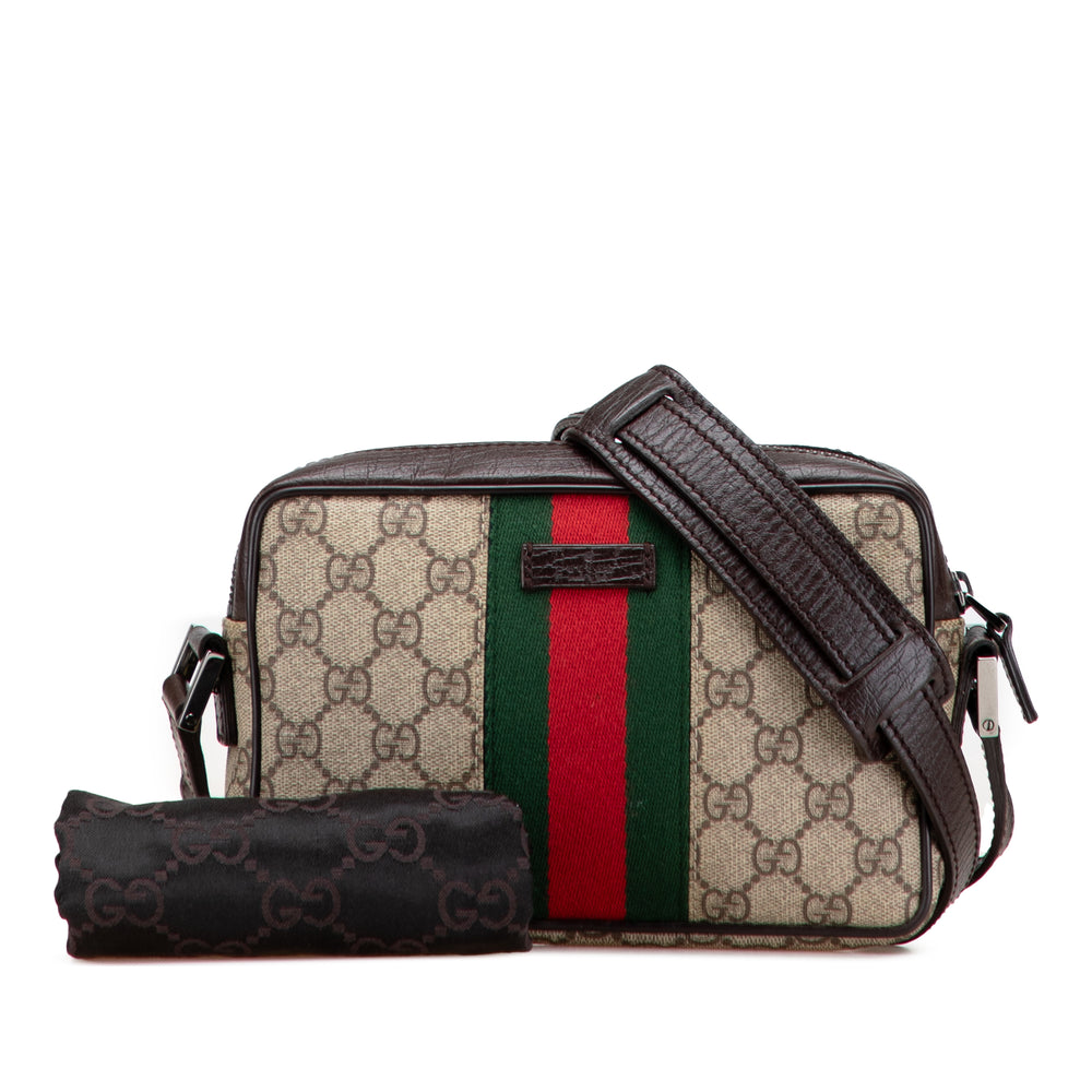 GG Supreme Web Crossbody Brown - Gaby Paris