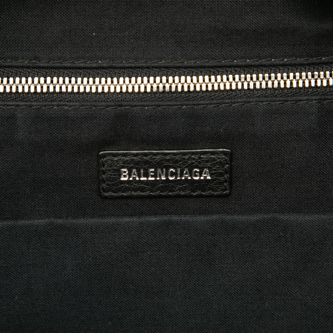 Balenciaga Small Faux Fur Diagonal Logo Everyday Sac à dos Noir