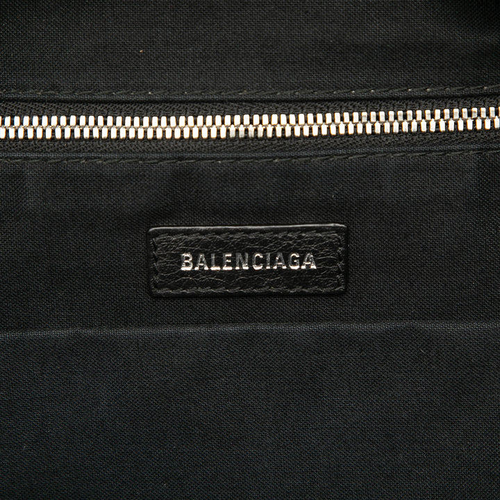 Balenciaga Small Faux Fur Diagonal Logo Everyday Sac à dos Noir