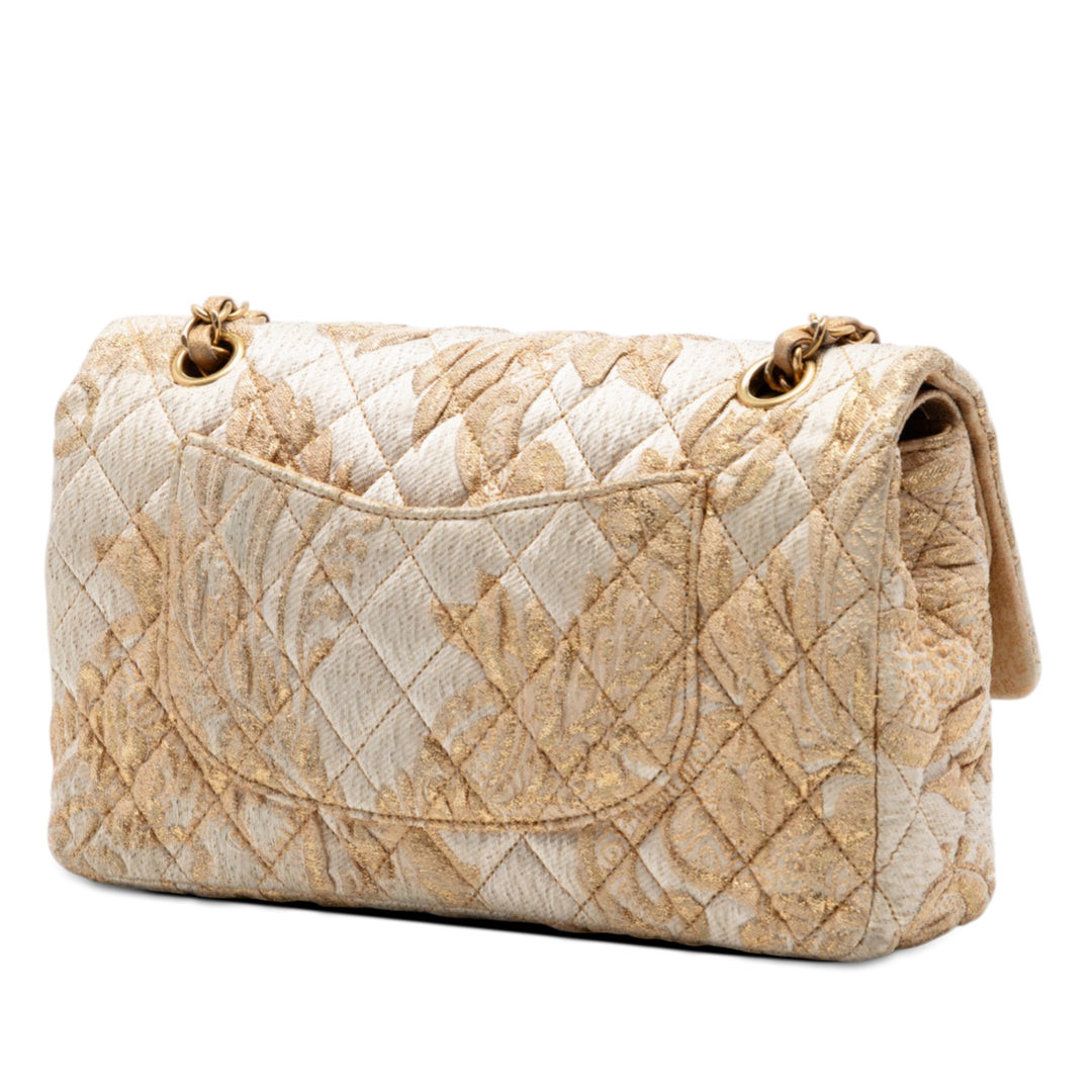 Chanel Medium Classic brodé Toile Double rabat