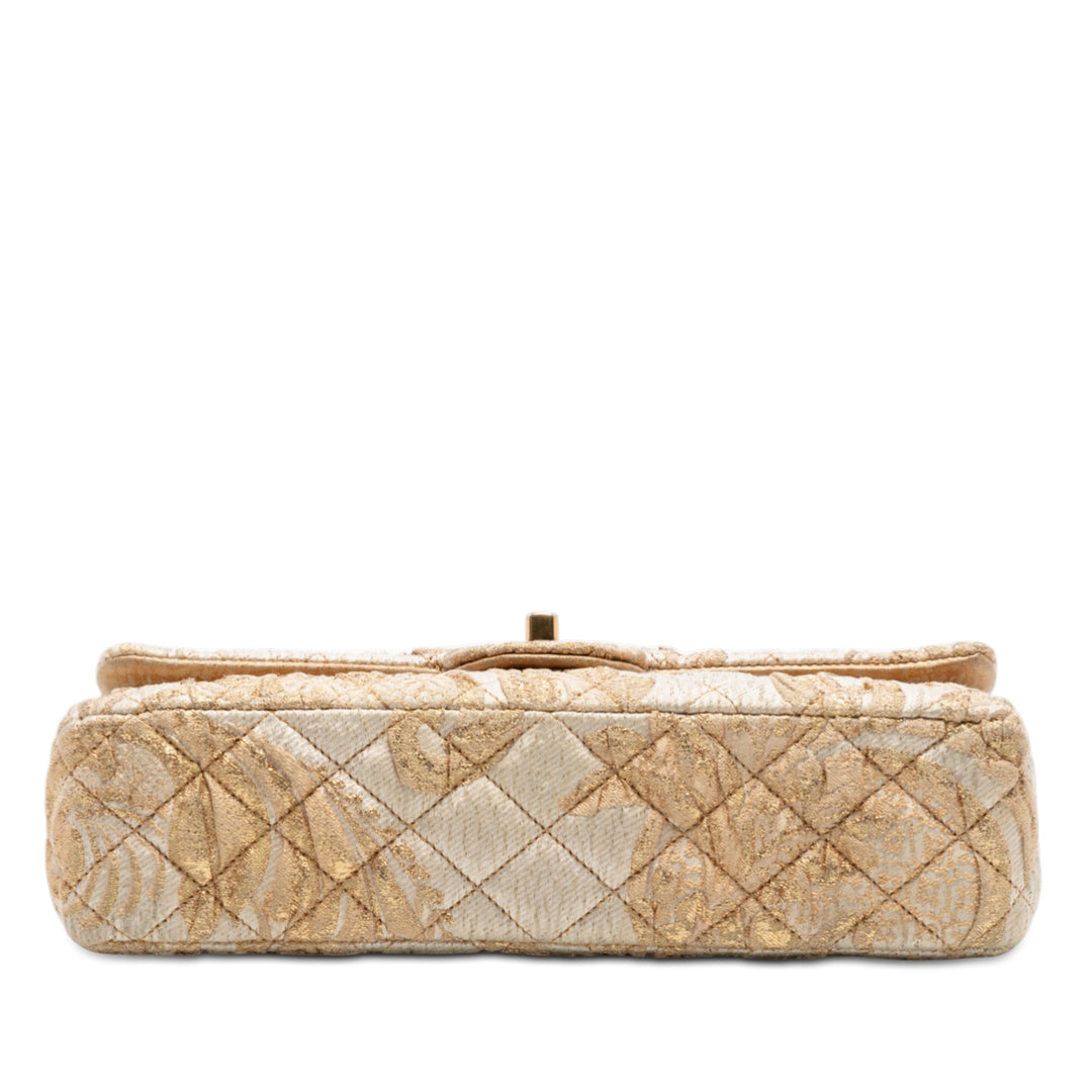 Chanel Medium Classic brodé Toile Double rabat