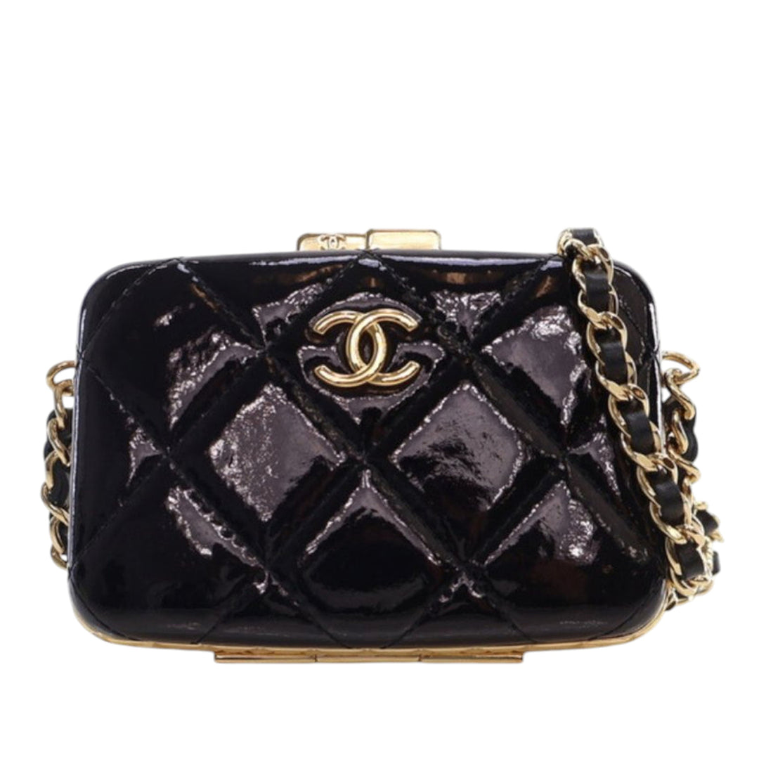 Chanel Small Glazed Goatskin Boîte With Chain Noir – GABY PARIS Authentique