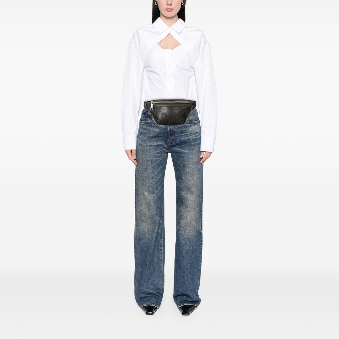 Gucci GG embossé perforé Cuir Sac ceinture