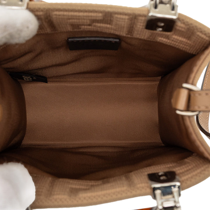 Fendi Mini Zucca embossé Technical Fabric Sunshine Shopper Cabas