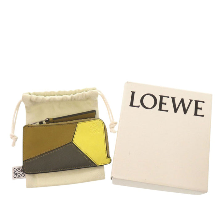 LOEWE Tricolor Cuir de veau Puzzle Coin Card Holder