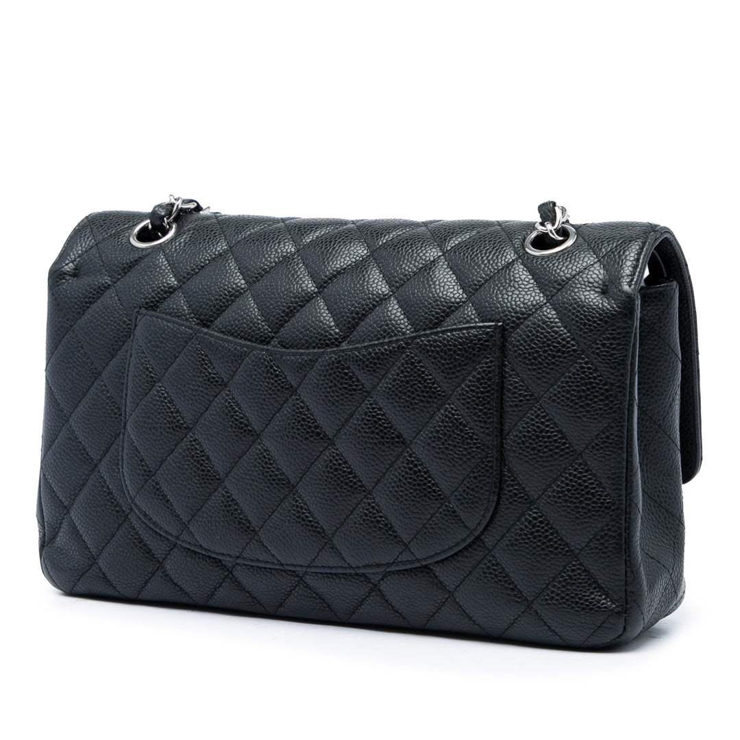 Classic Double rabat Moyen Cuir caviar Noir