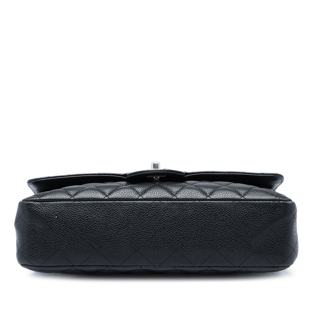 Classic Double rabat Moyen Cuir caviar Noir