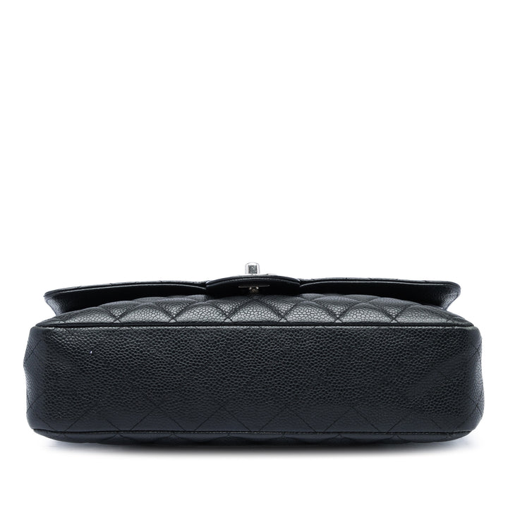 Classic Double rabat Moyen Cuir caviar Noir