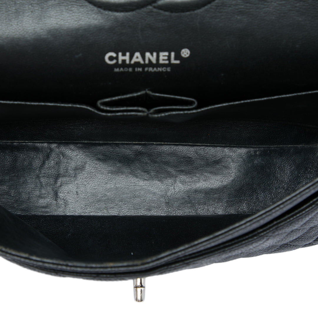 Classic Double rabat Moyen Cuir caviar Noir