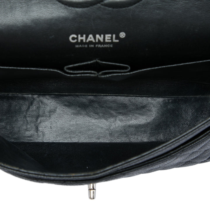 Classic Double rabat Moyen Cuir caviar Noir