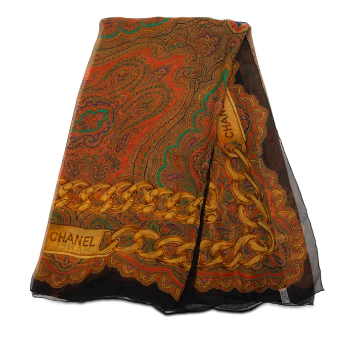 Chanel Paisley Chaîne Foulard Soie