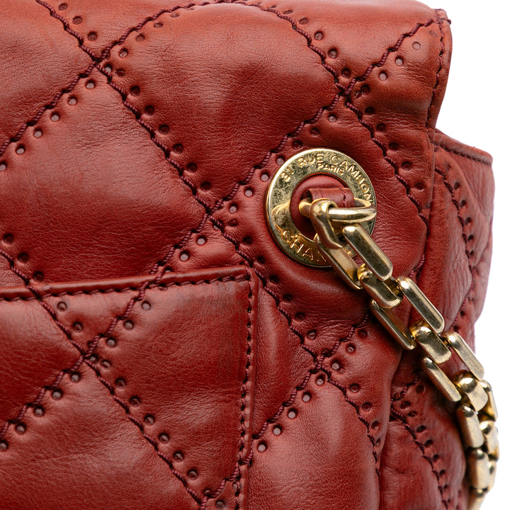 Chanel CC Quilted Cuir de veau Ultimate Stitch Retro Chain Flap Rouge