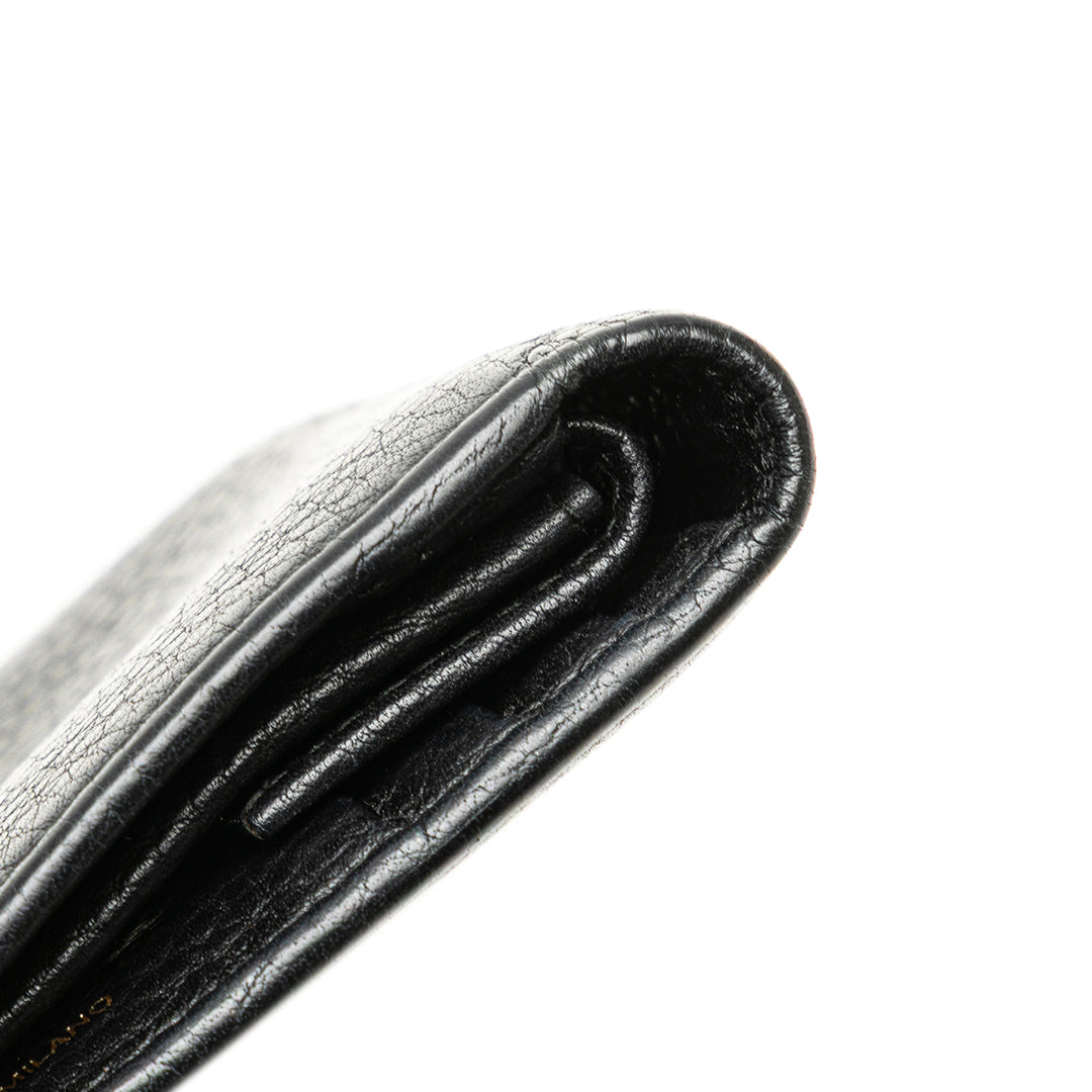 Vitello Grain Bifold Wallet Black - Gaby Paris