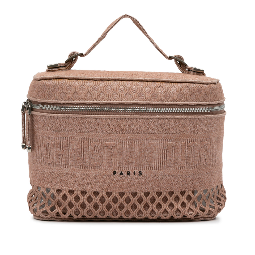 Mesh Embroidered Diortravel Vanity Case Pink - Gaby Paris