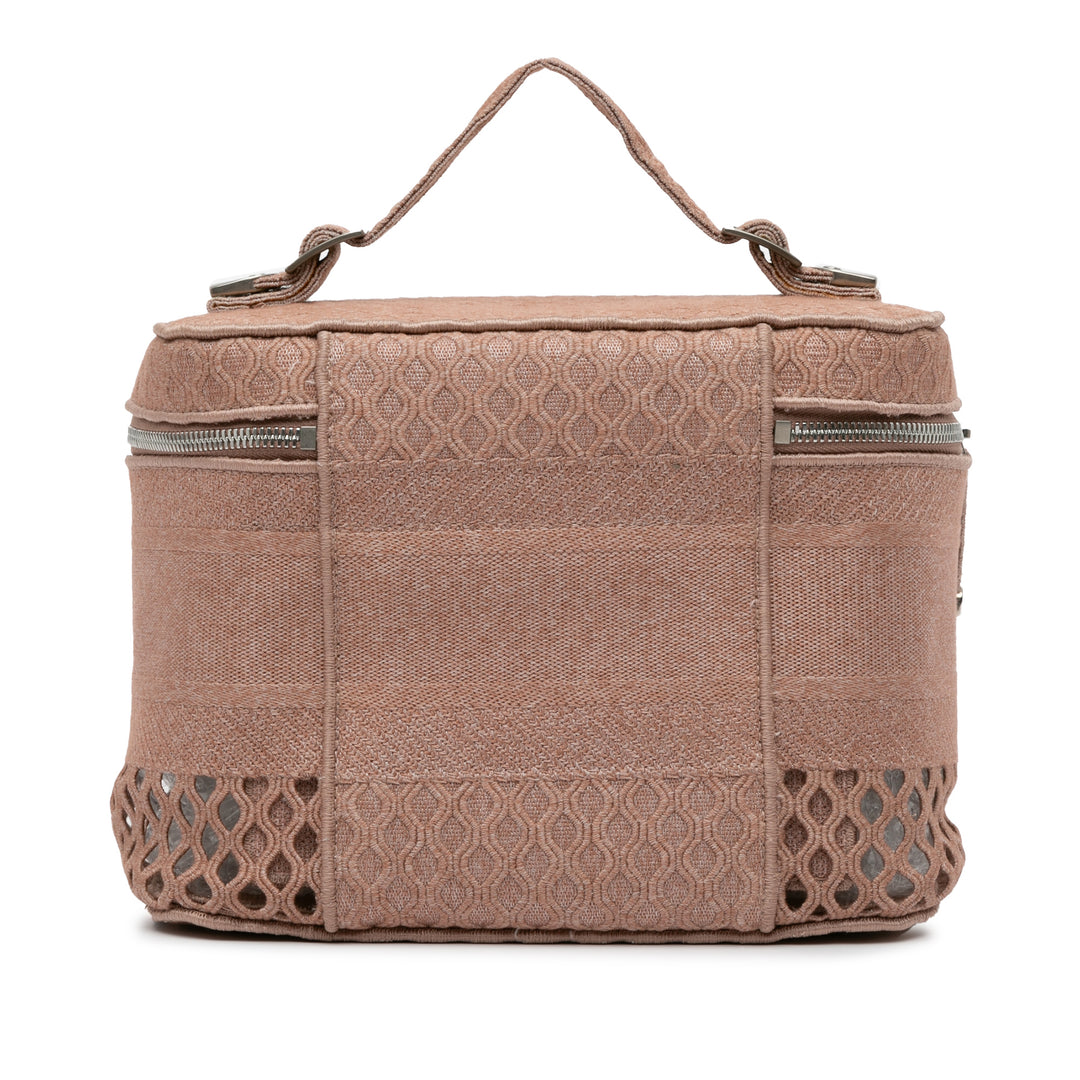 Mesh Embroidered Diortravel Vanity Case Pink - Gaby Paris