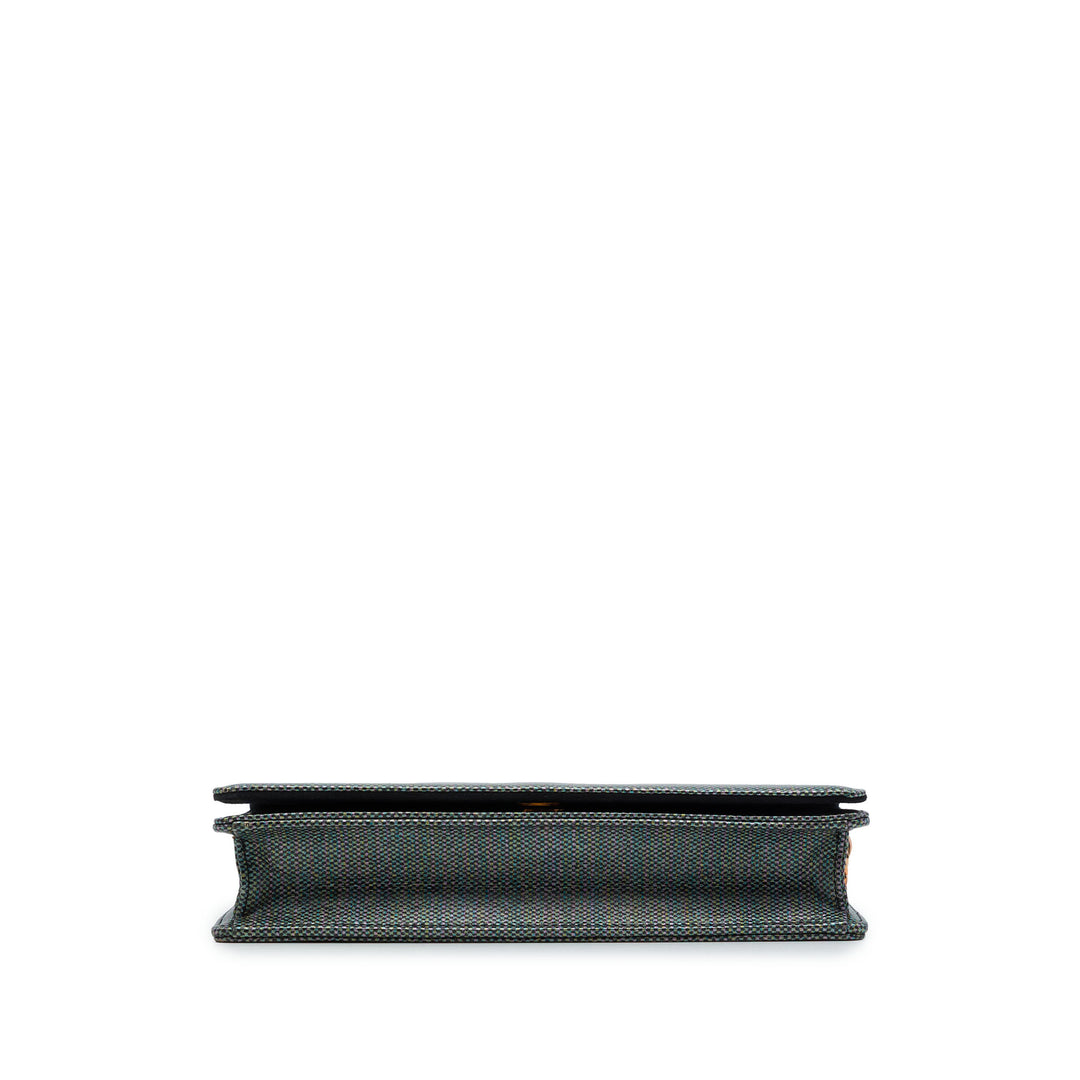 Dior Houndstooth Wallet on Chain Toile enduite Gris – vue 3 – GABY PARIS