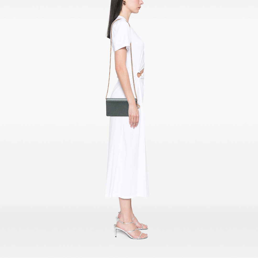 Dior Houndstooth Wallet on Chain Toile enduite Gris – vue 5 – GABY PARIS