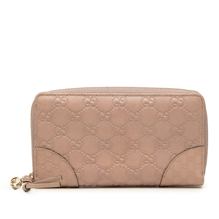 Guccissima Bree Portefeuille long zippé Rose
