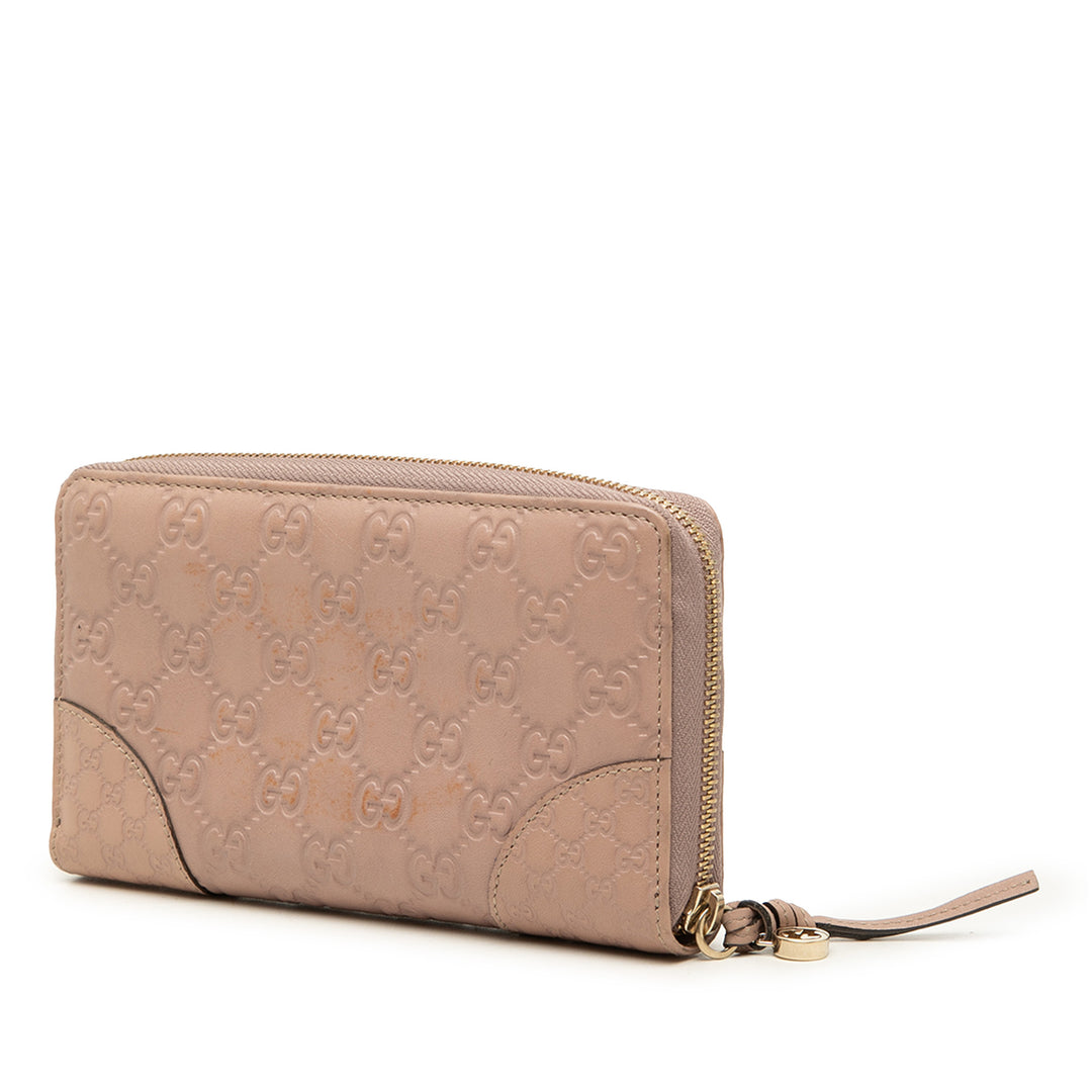 Guccissima Bree Portefeuille long zippé Rose