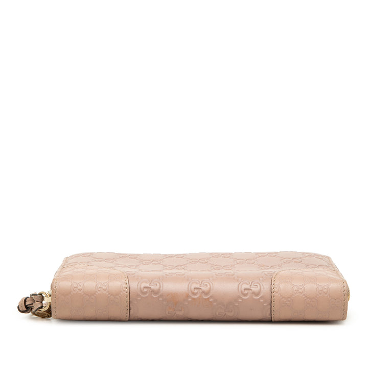 Guccissima Bree Portefeuille long zippé Rose