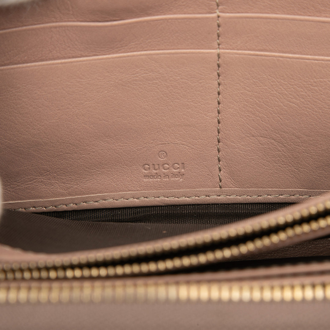 Guccissima Bree Portefeuille long zippé Rose