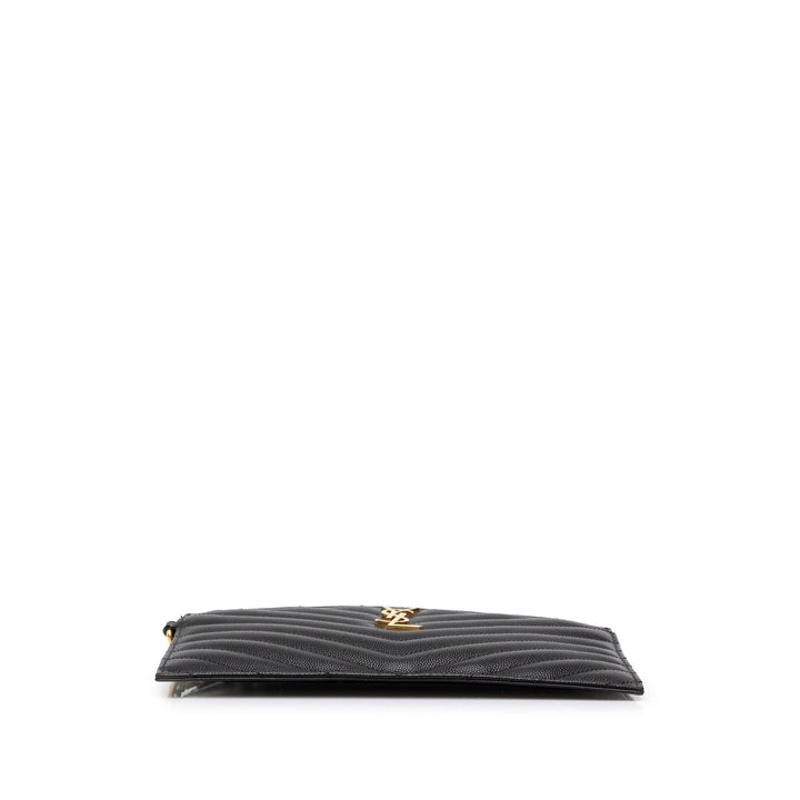 Saint Laurent Grain De Poudre Chevron Bill Pochette Monogram Noir – vue 3 – GABY PARIS