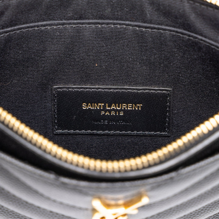 Saint Laurent Grain De Poudre Chevron Bill Pochette Monogram Noir – vue 5 – GABY PARIS