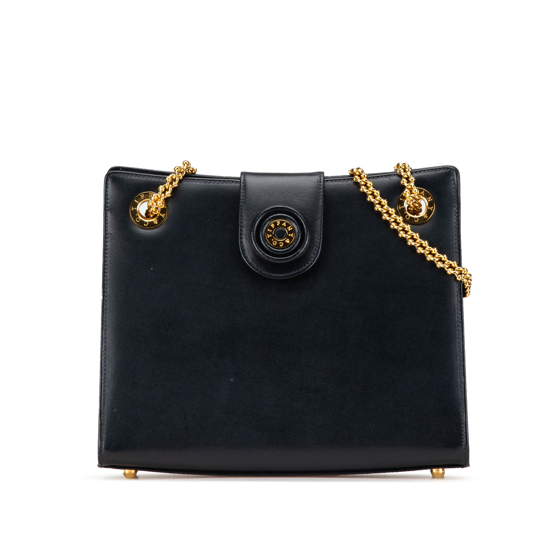 Leather Chain Crossbody Blue - Gaby Paris