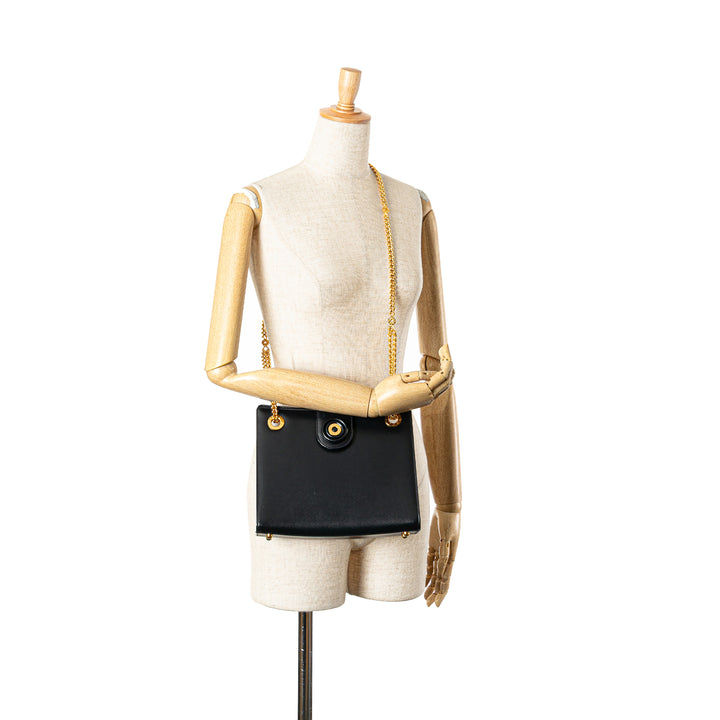 Leather Chain Crossbody Blue - Gaby Paris